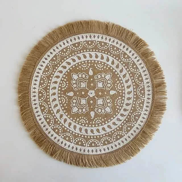 Round Mandala Placemats Wine & Dining F - DailySale