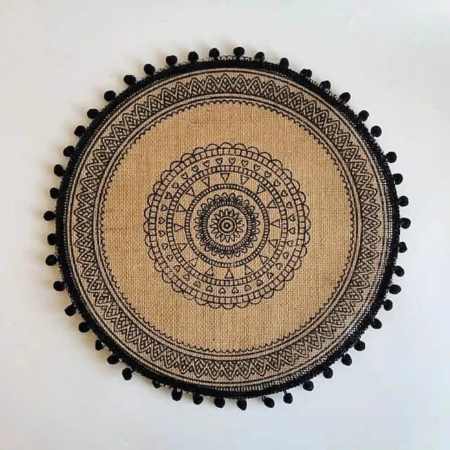 Round Mandala Placemats Wine & Dining G - DailySale