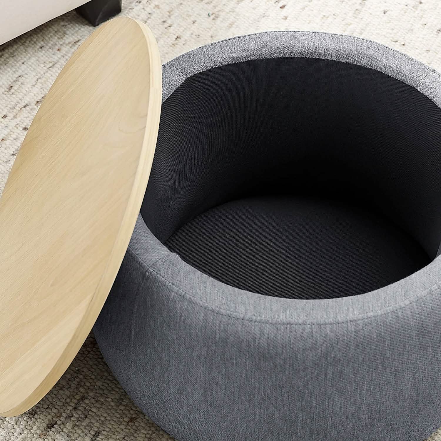 Round Storage Ottoman Coffee Table Furniture & Decor - DailySale