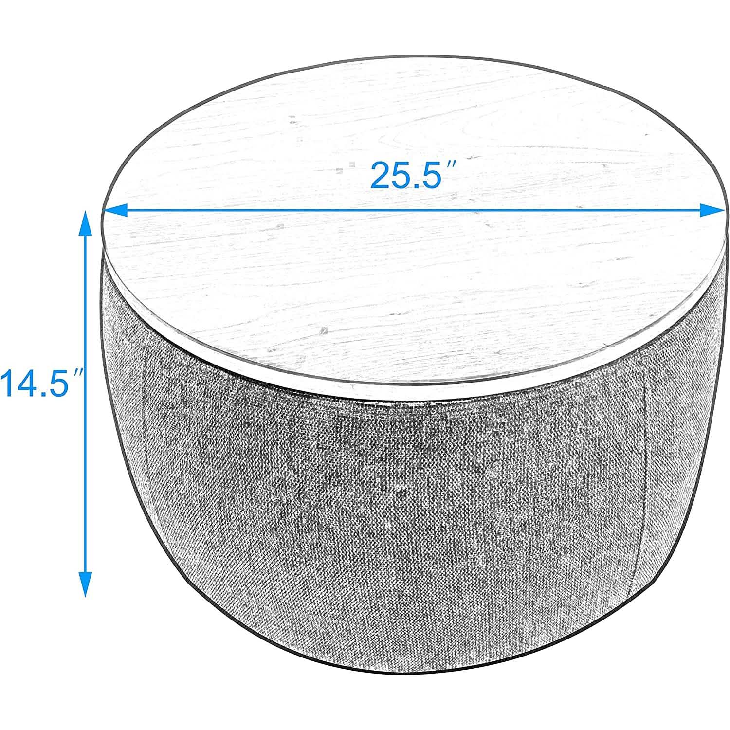 Round Storage Ottoman Coffee Table Furniture & Decor - DailySale