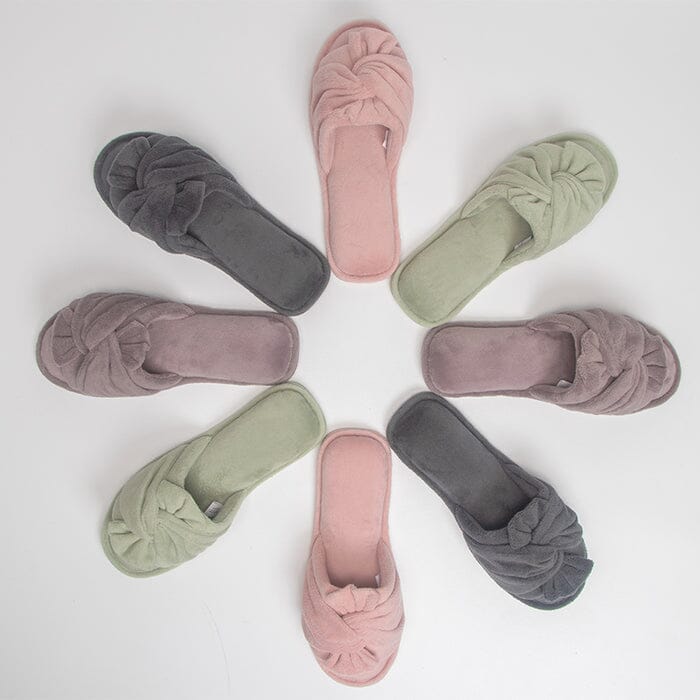 Roxoni Women's Indoor Twist Ribbon Plus Open Toe House Slippers Women's Shoes & Accessories - DailySale