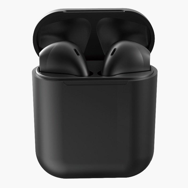 Rubber Matte Wireless Earbuds and Charging Case Headphones Black - DailySale
