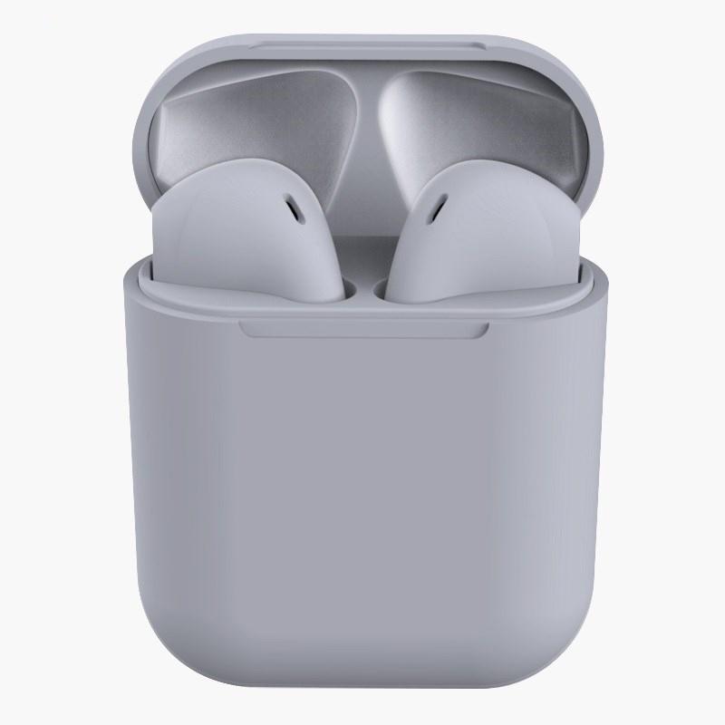 Rubber Matte Wireless Earbuds and Charging Case Headphones Gray - DailySale
