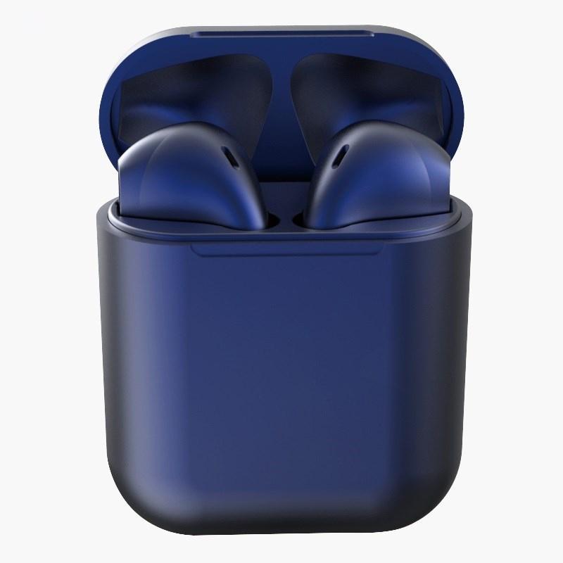 Rubber Matte Wireless Earbuds and Charging Case Headphones Navy - DailySale
