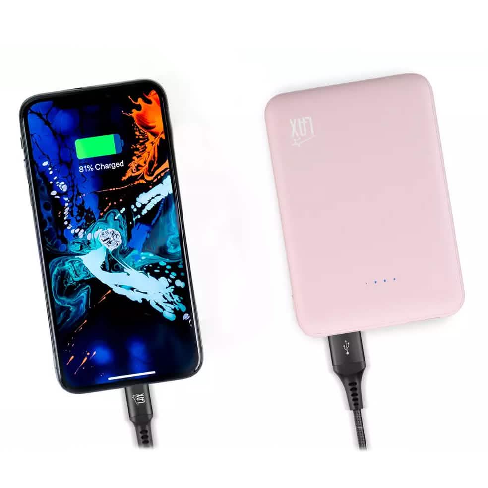 Rubberized Power Bank 12,000mAh LED Dual-USB Mobile Accessories - DailySale