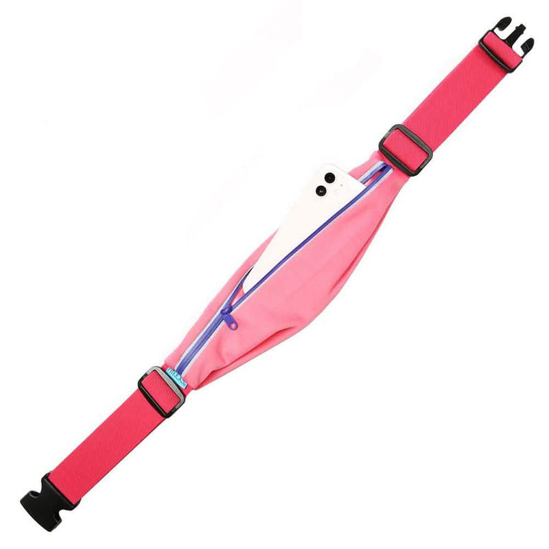 Running Belt Adjustable Waist Pack and Phone Holder with Reflective Zipper Sports & Outdoors Coral - DailySale