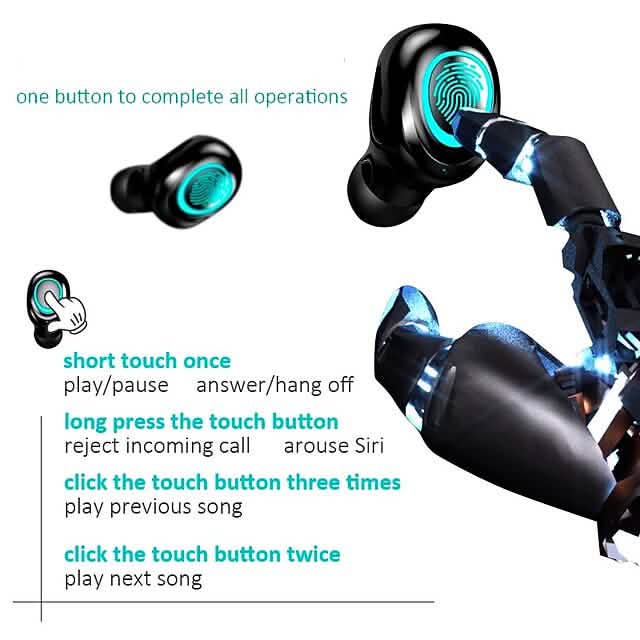 S11 True Wireless Headphones TWS Earbuds Bluetooth 4.0 Stereo Dual Drivers with Microphone Headphones & Audio - DailySale