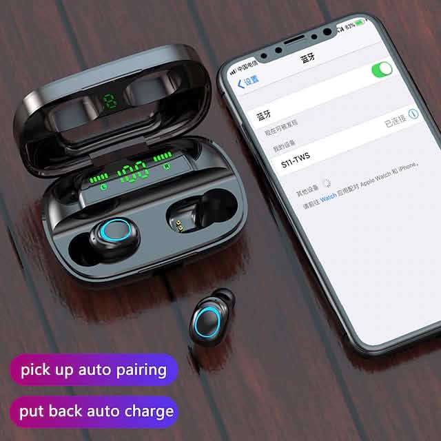 S11 True Wireless Headphones TWS Earbuds Bluetooth 4.0 Stereo Dual Drivers with Microphone Headphones & Audio - DailySale