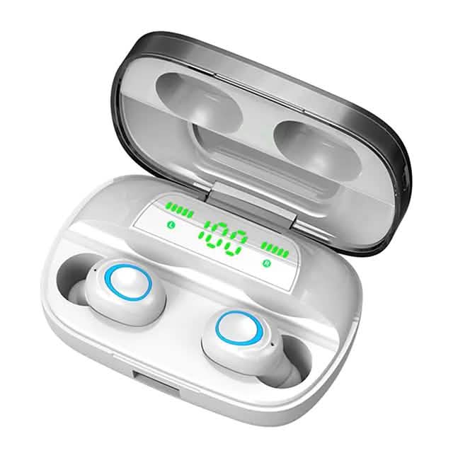 S11 True Wireless Headphones TWS Earbuds Bluetooth 4.0 Stereo Dual Drivers with Microphone Headphones & Audio White - DailySale
