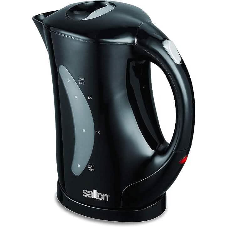 Salton Cordless Jug Kettle 1.7 Liter/Quart - Black Kitchen Appliances - DailySale
