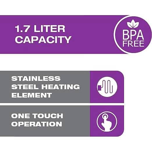 Salton Cordless Jug Kettle 1.7 Liter/Quart - Black Kitchen Appliances - DailySale