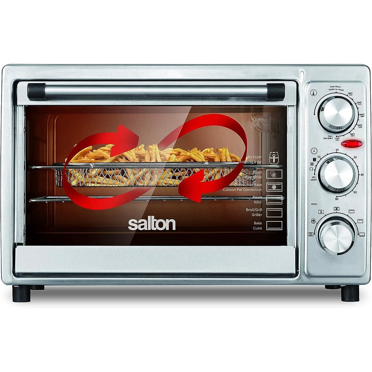 Salton Stainless Steel Air Fryer Toaster Oven Kitchen Appliances - DailySale
