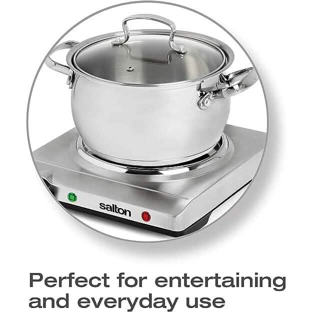 Salton Stainless Steel Portable Cooktop Kitchen Appliances - DailySale