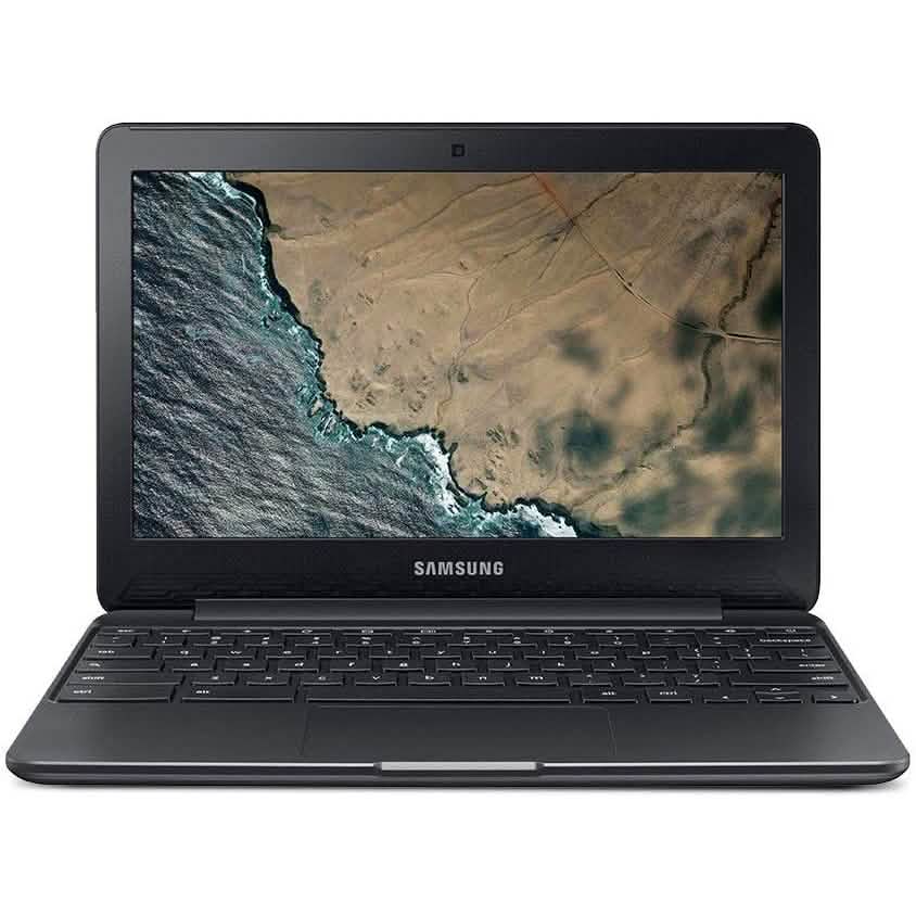 Front view of a Samsung 11.6" Chromebook XE500C13 Series 3 2GB 16GB (Refurbished) over a white background