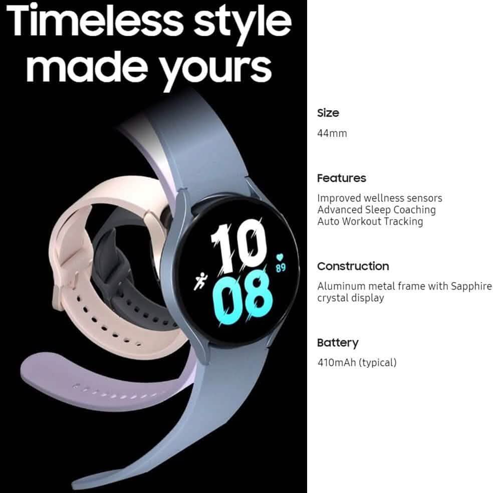 Samsung Galaxy Watch 5 (44mm, WIFI + 4G LTE) 1.4" Super AMOLED Smartwatch (Refurbished) Smart Watches - DailySale