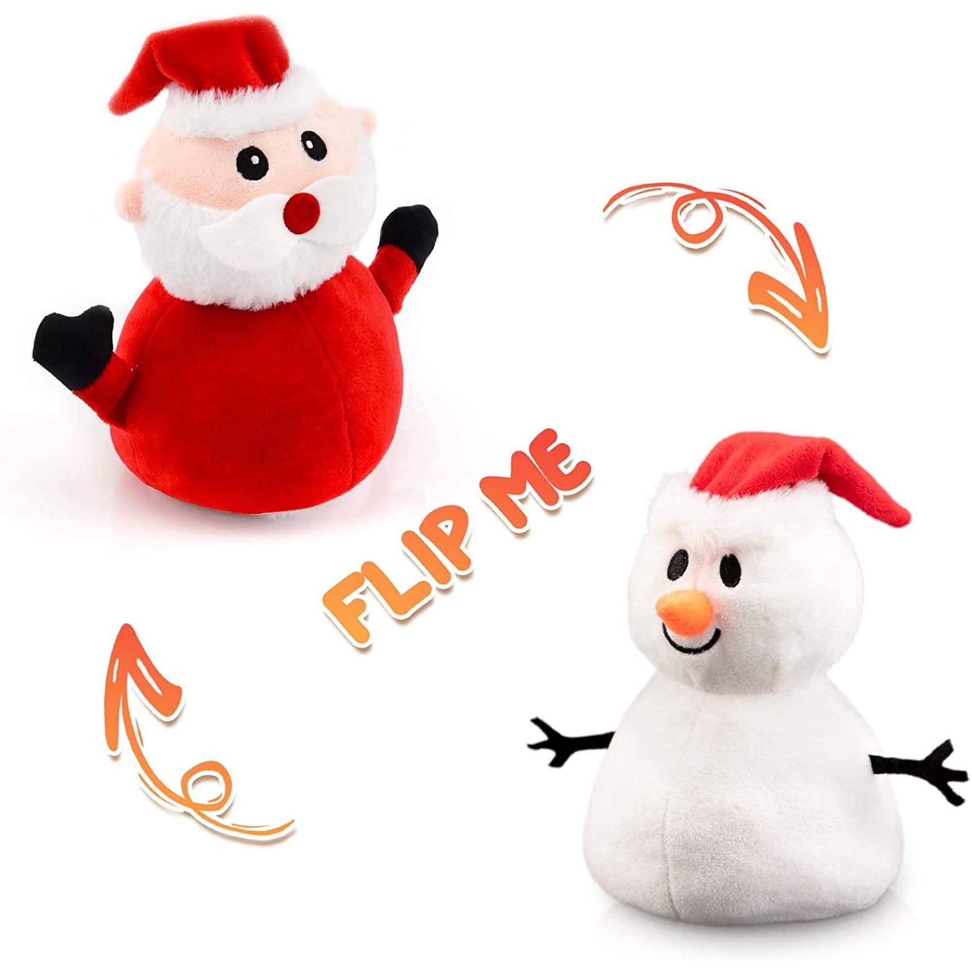 Santa Claus Plush Snowman Toy Double-Sided Christmas Santa Child Gift Toys & Games - DailySale