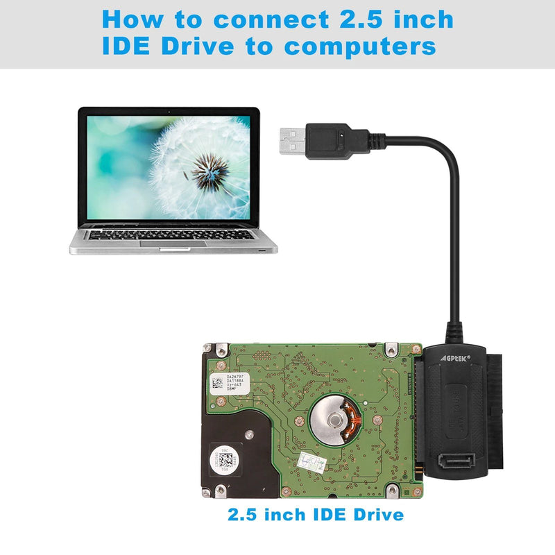 SATA PATA IDE to USB 2.0 Adapter Converter Cable For 2.5" 3.5" Hard Drive Disk Computer Accessories - DailySale