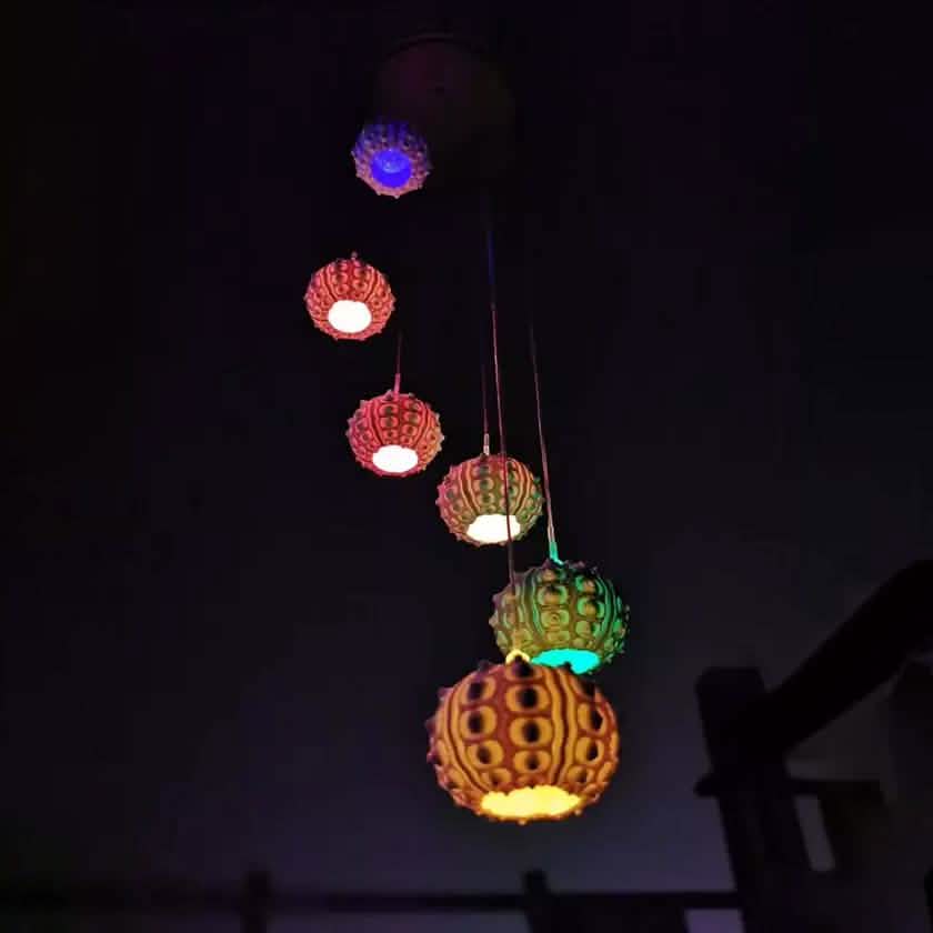 Sea Urchin Solar Light Wind Chime - LED Color Changing Decorative Hanging Lights Outdoor Lighting - DailySale
