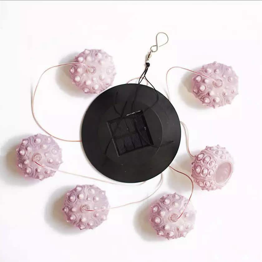 Sea Urchin Solar Light Wind Chime - LED Color Changing Decorative Hanging Lights Outdoor Lighting - DailySale