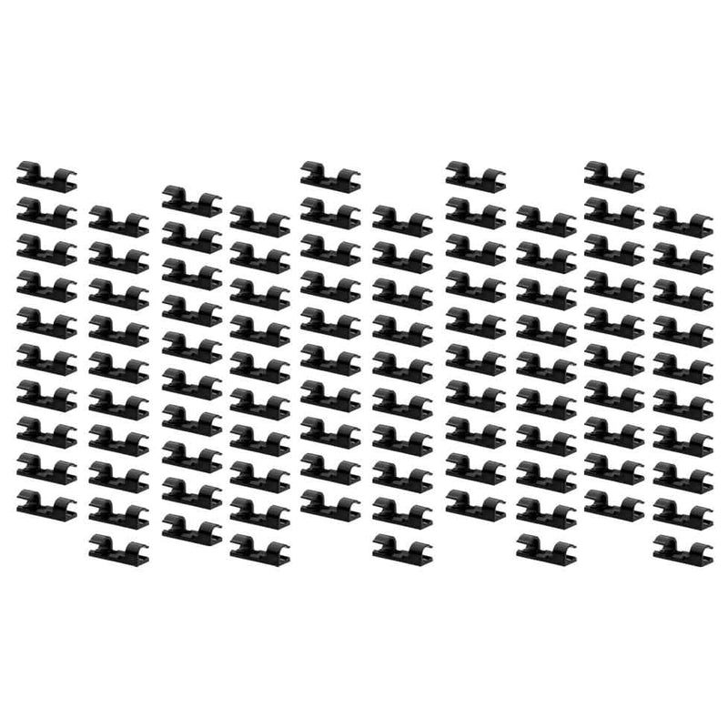 Self-Adhesive Wire Organizer Line Cable Plastic Clips Everything Else Black 100-Pieces - DailySale