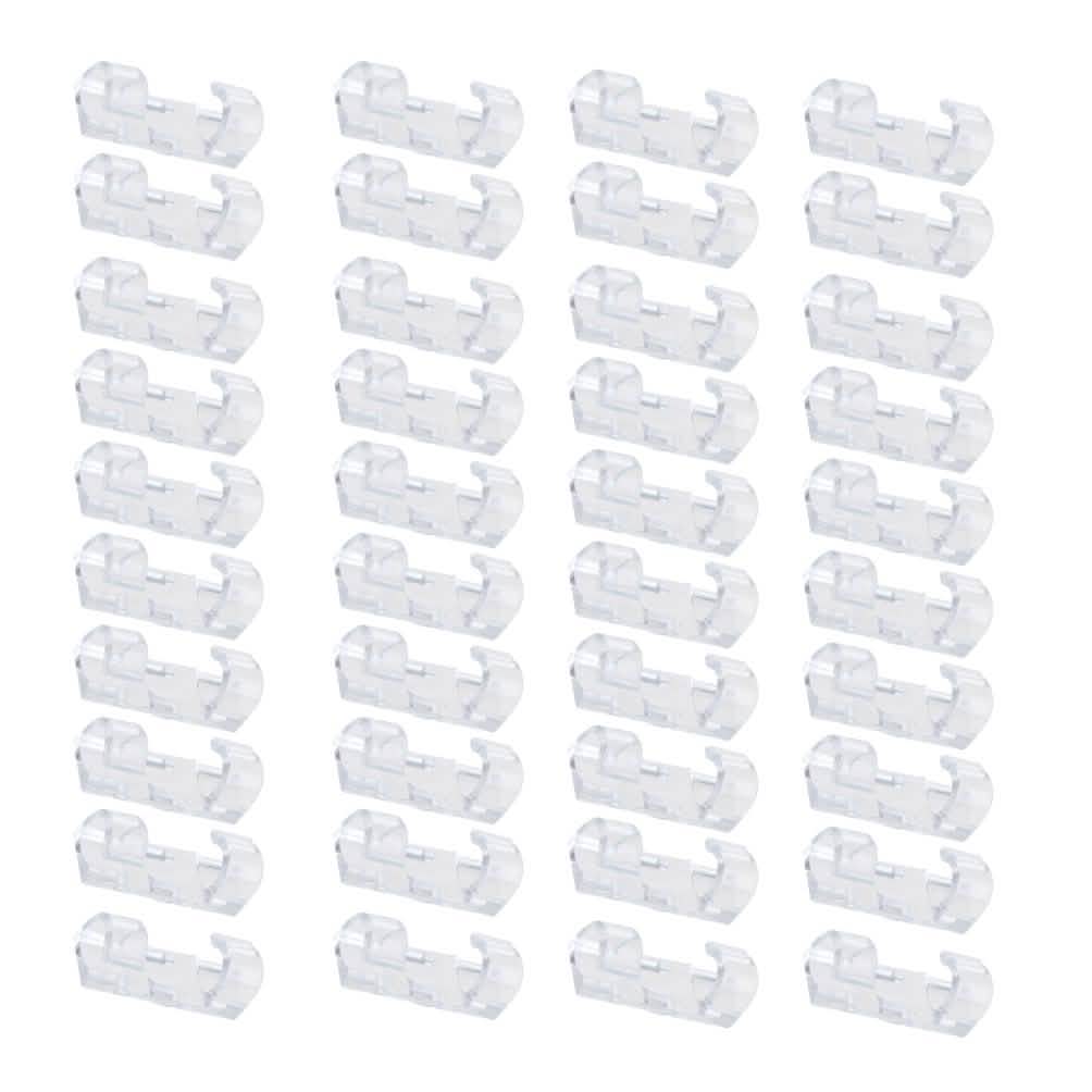 Self-Adhesive Wire Organizer Line Cable Plastic Clips Everything Else Transparent 40-Pieces - DailySale