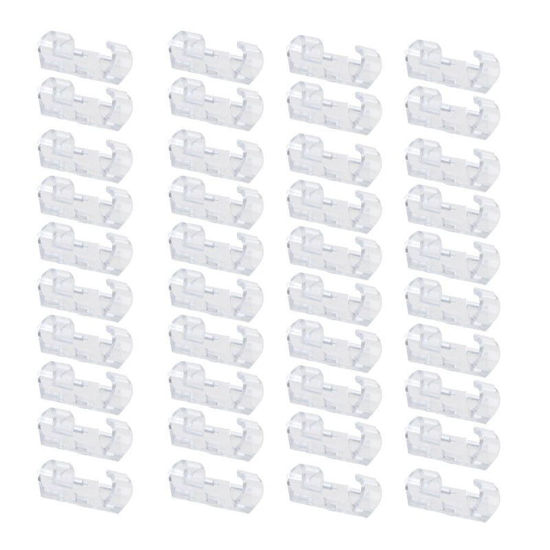 Self-Adhesive Wire Organizer Line Cable Plastic Clips Everything Else Transparent 40-Pieces - DailySale
