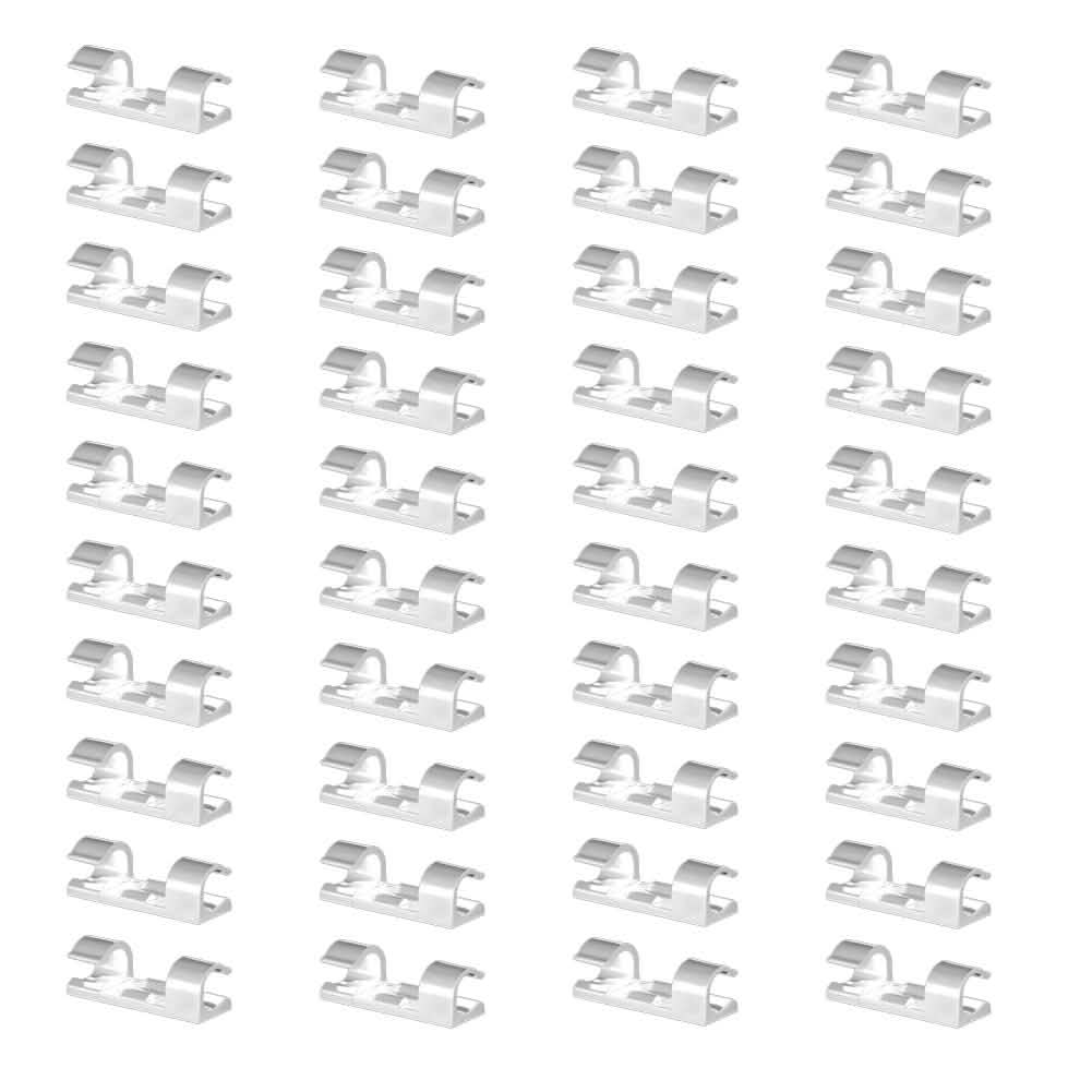 Self-Adhesive Wire Organizer Line Cable Plastic Clips Everything Else White 40-Pieces - DailySale