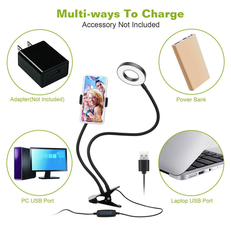 Selfie Ring with Phone Holder Clamp Mobile Accessories - DailySale