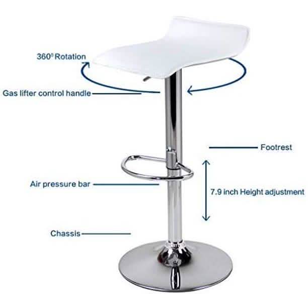 Set of 2: Adjustable Swivel Barstools Furniture & Decor - DailySale