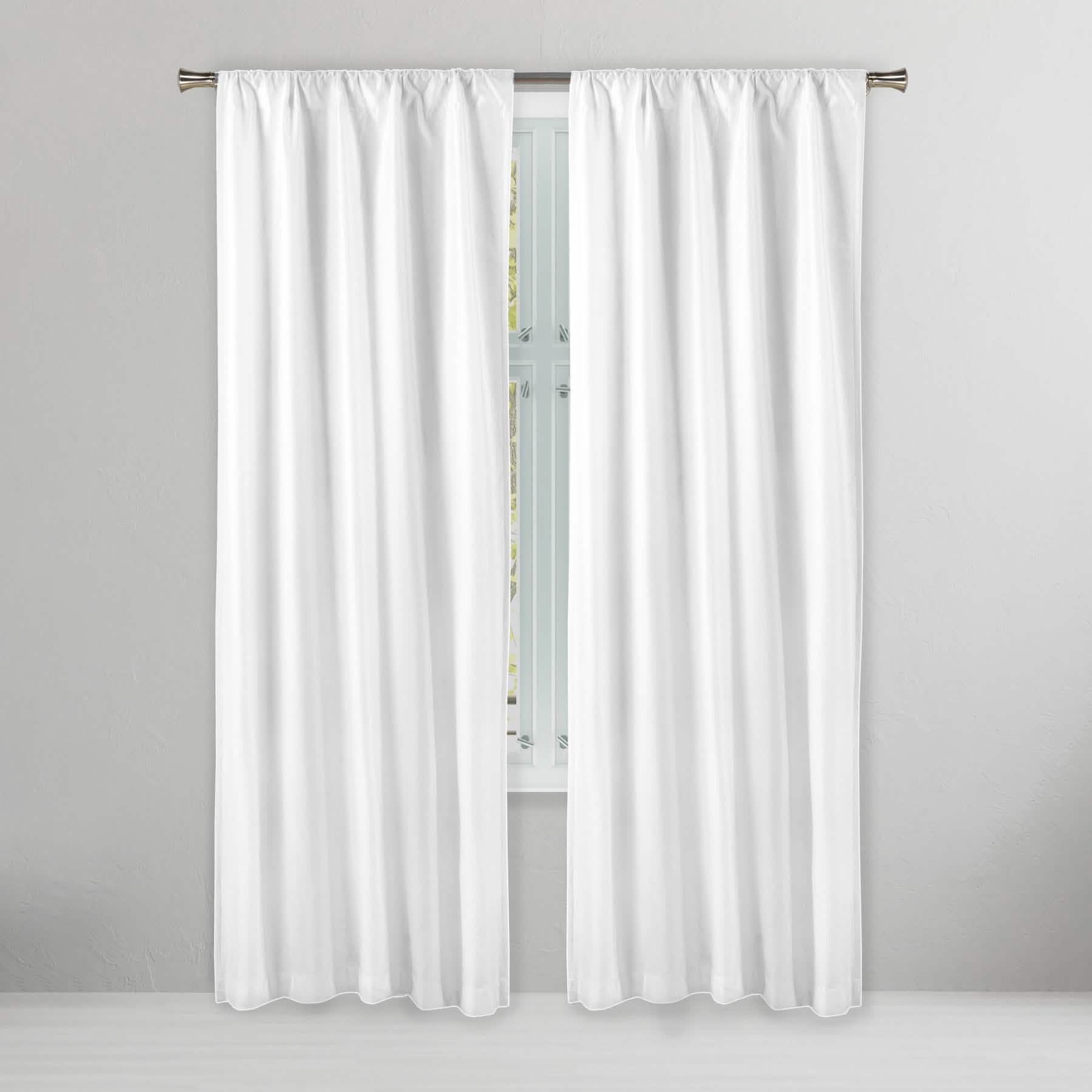 Set of 2: Embossed Crinkie Semi-Sheer Window Curtain Pair Panel Furniture & Decor White - DailySale