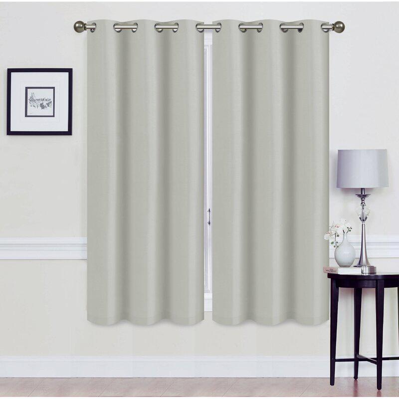 Set of 2: Foam-Backed Blackout Grommet Curtain Panel Lighting & Decor 76 X 63 Silver - DailySale