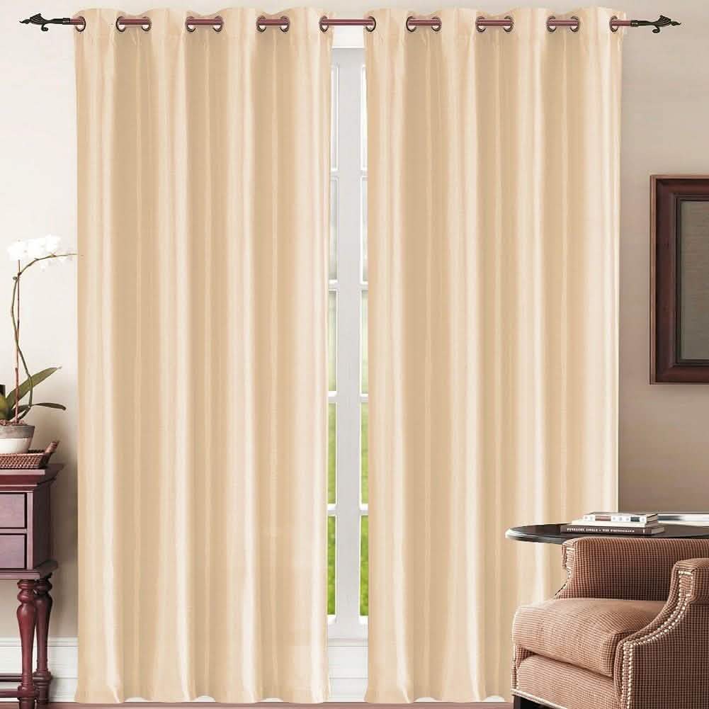Set of 2: Grommet Curtain Panels - Assorted Colors Furniture & Decor Beige - DailySale