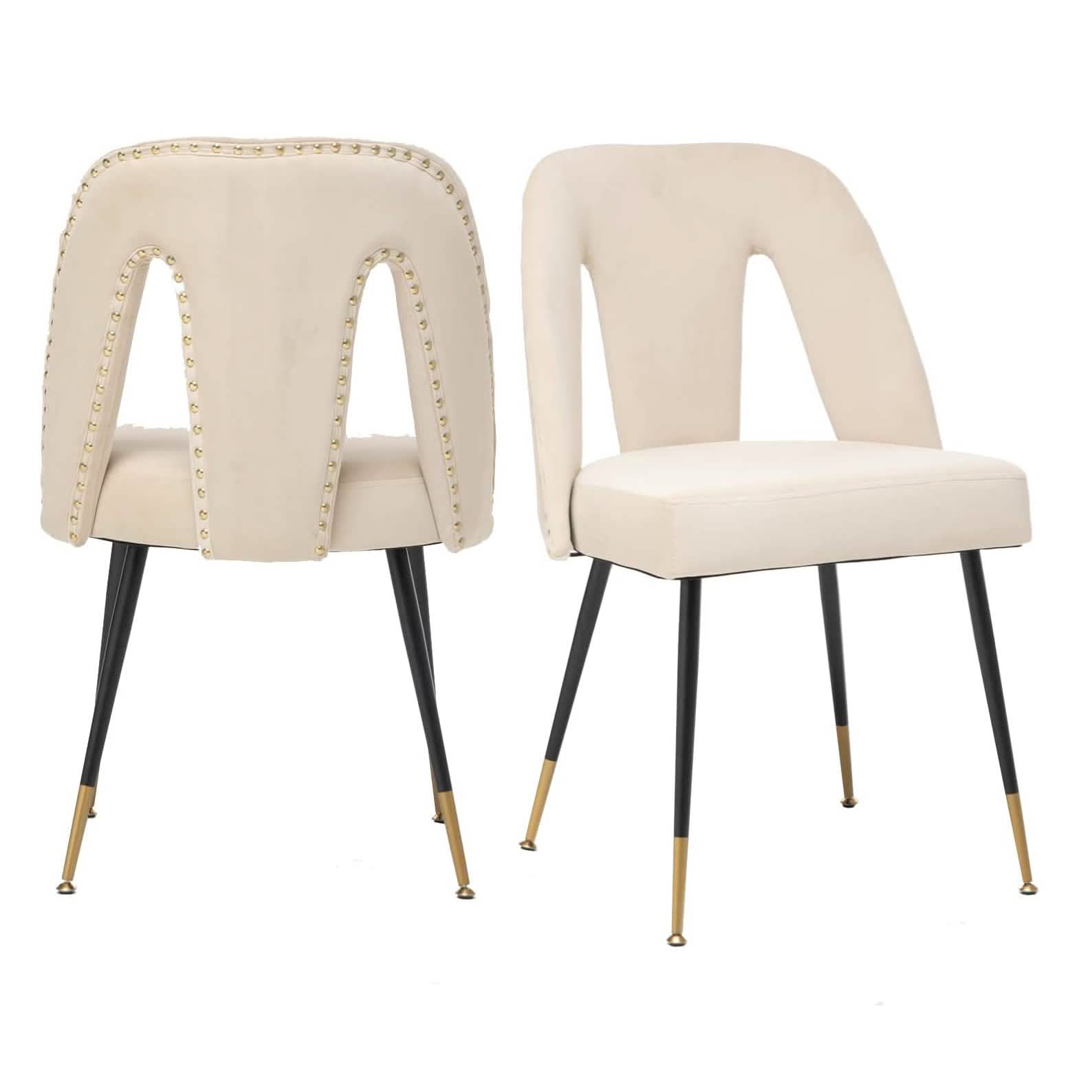 Set of 2: Modern Dining Chairs Furniture & Decor Beige - DailySale