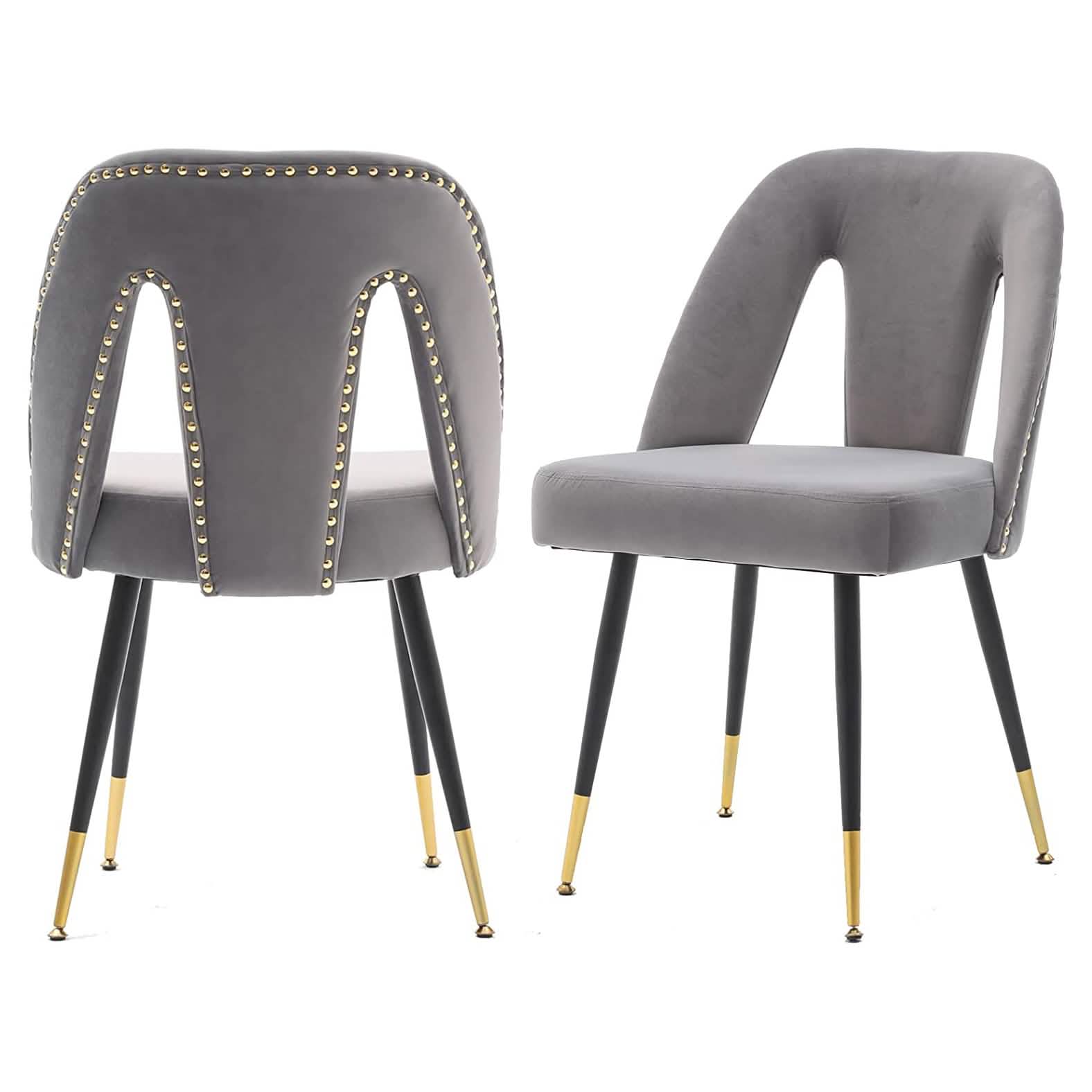 Set of 2: Modern Dining Chairs Furniture & Decor Gray - DailySale