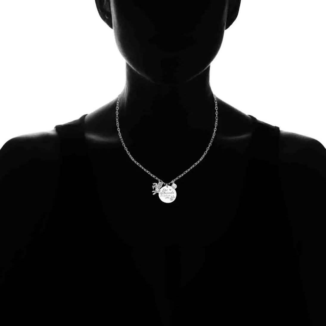 'She Believed She Could So She Did' Inspiration Pendant Necklace Necklaces - DailySale