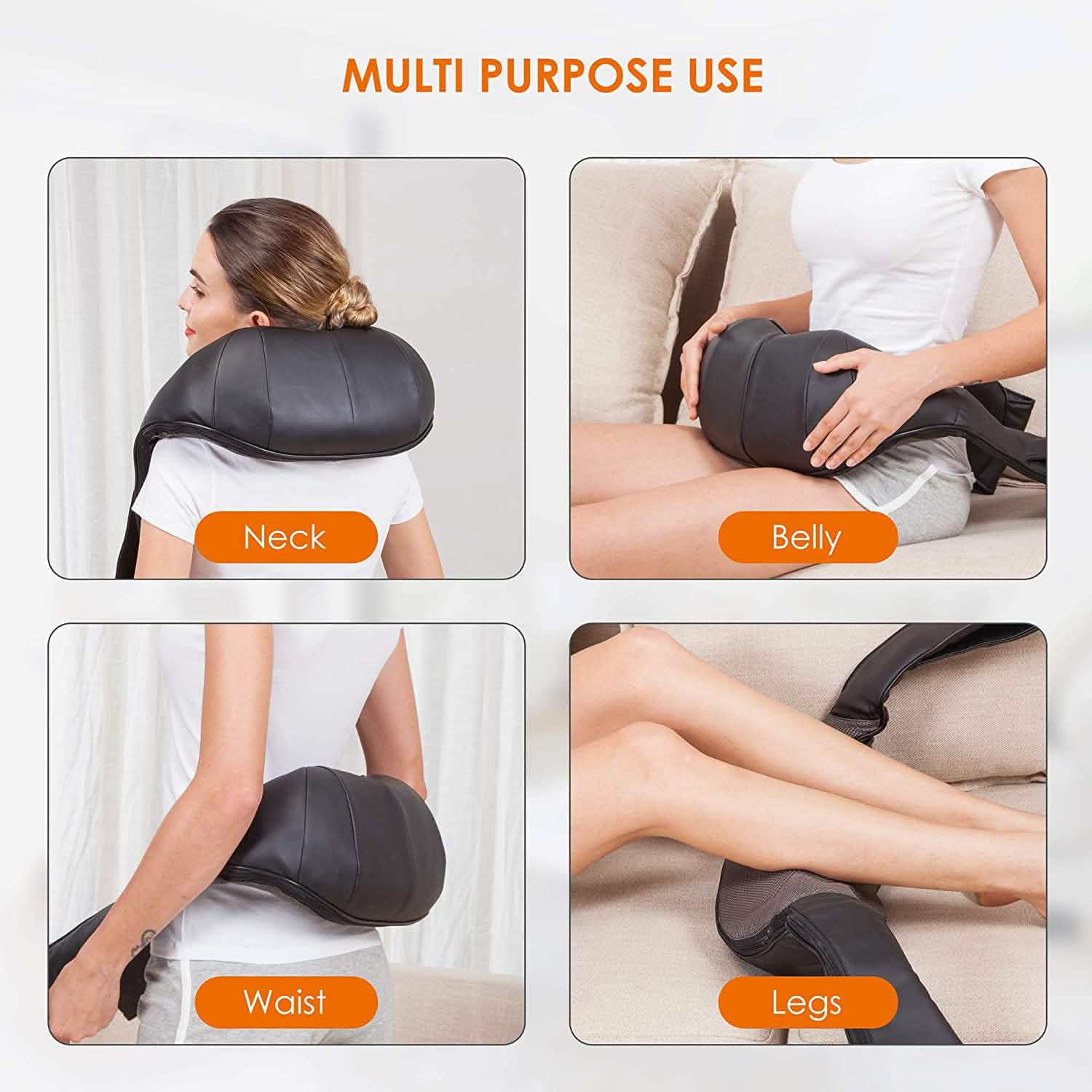 Shiatsu Neck and Shoulder Massager - 4D Back Massager with Heat Wellness - DailySale
