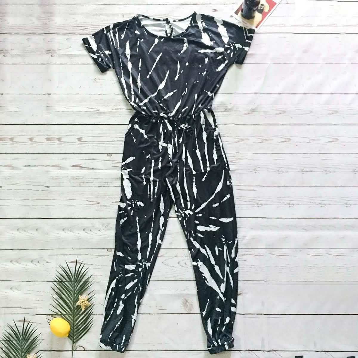 Short Sleeve Jumpsuit Women's Clothing S Black - DailySale