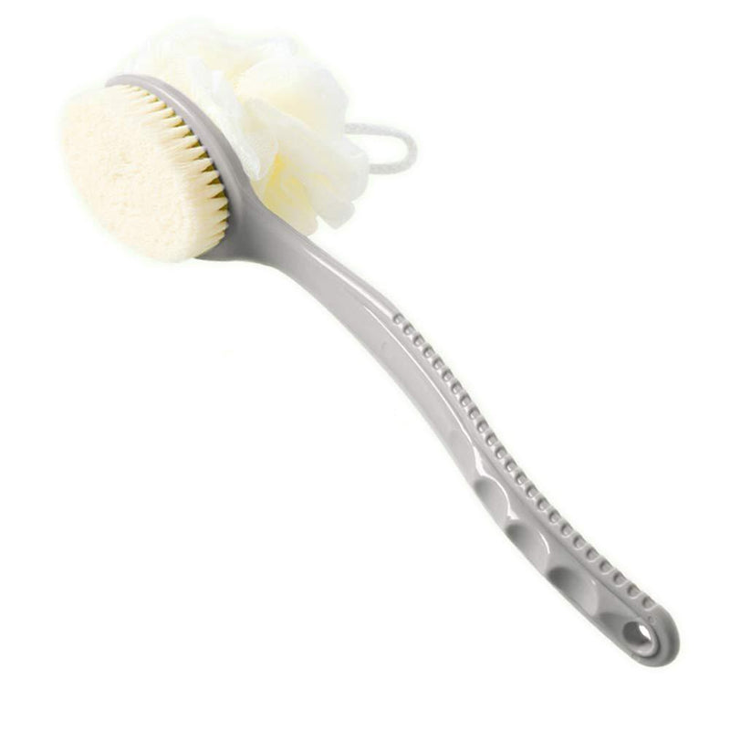 Shower Body Brush with Bristles and Loofah Bath Gray - DailySale