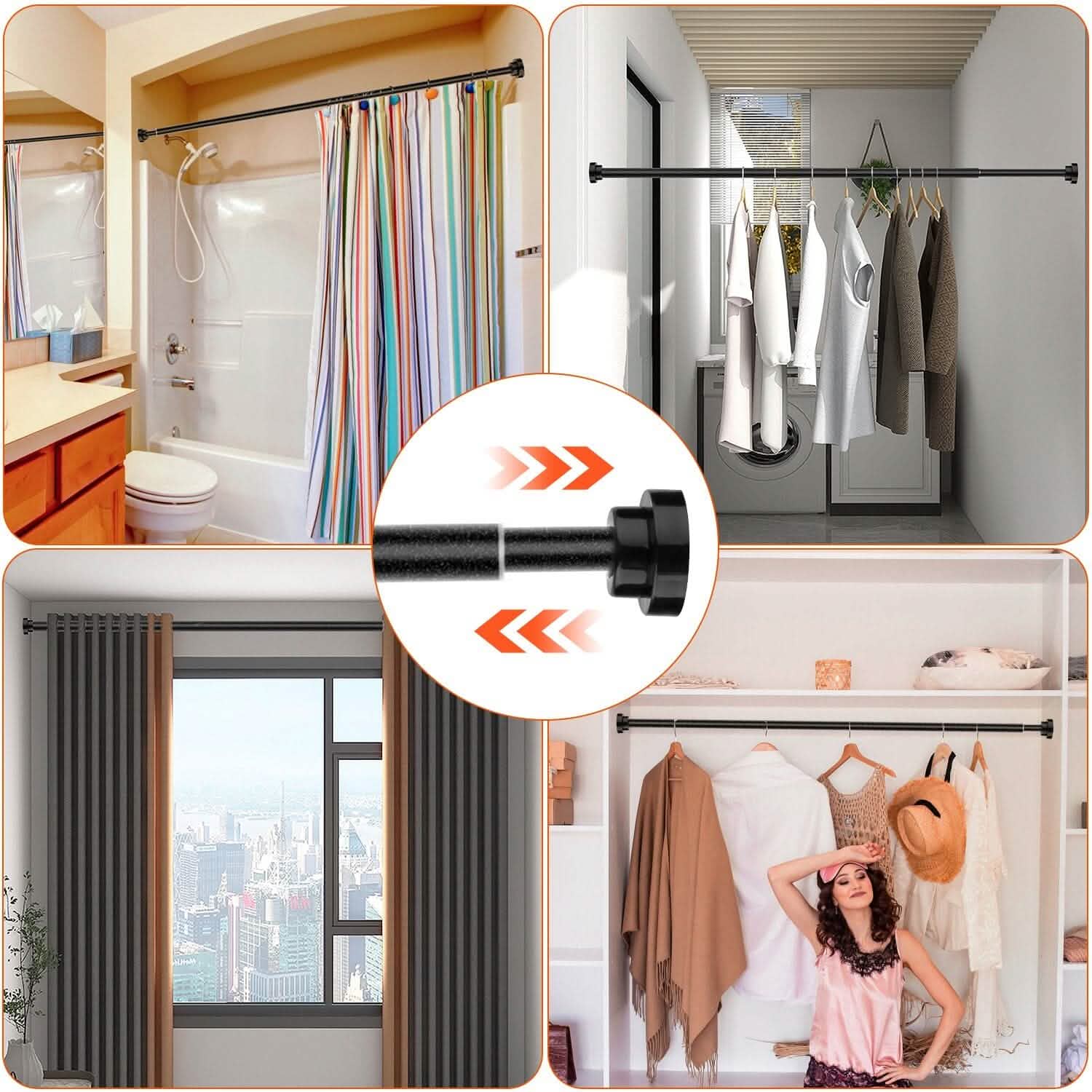 Shower Curtain Rod Adjustable Tension Furniture & Decor - DailySale