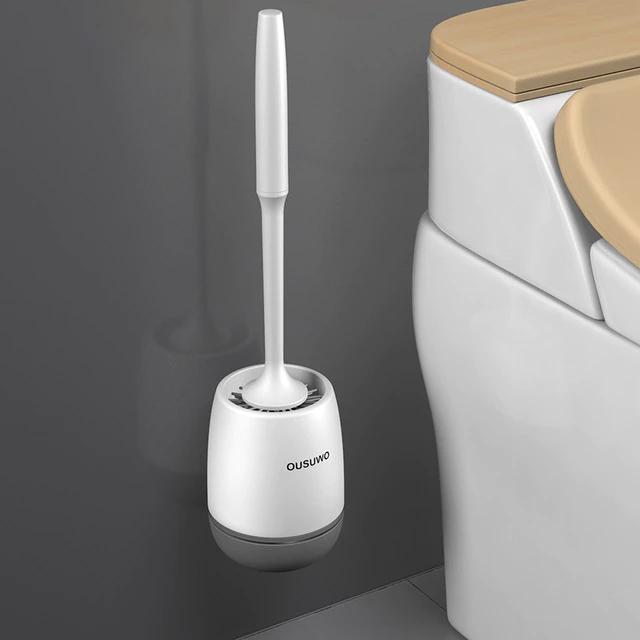 Silicone Head Toilet Brush Quick Draining Clean Tool