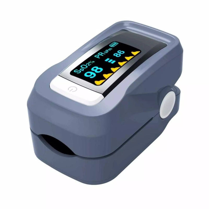 Simple Finger Pulse Oximeter Blood Pressure Monitor Heart Rate Portable Wellness Gray - DailySale