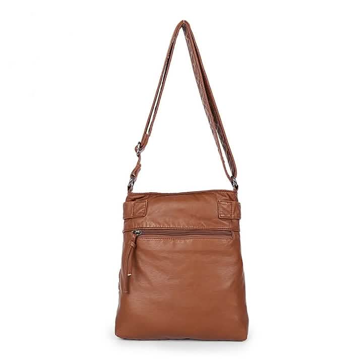 Super Soft Genuine Leather Top Belt Accent Crossbody Bag - Assorted Color - DailySale, Inc