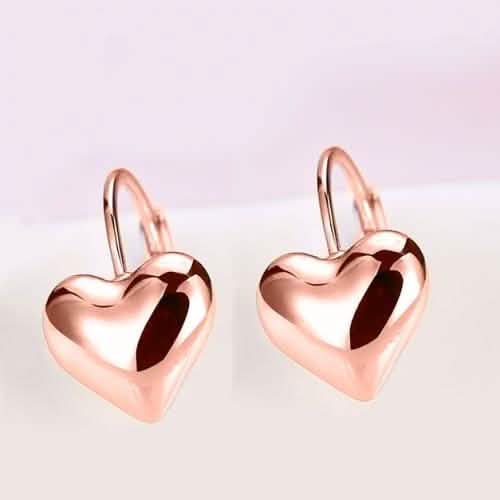 Sleek Heart Shaped Leverback Earrings Jewelry - DailySale