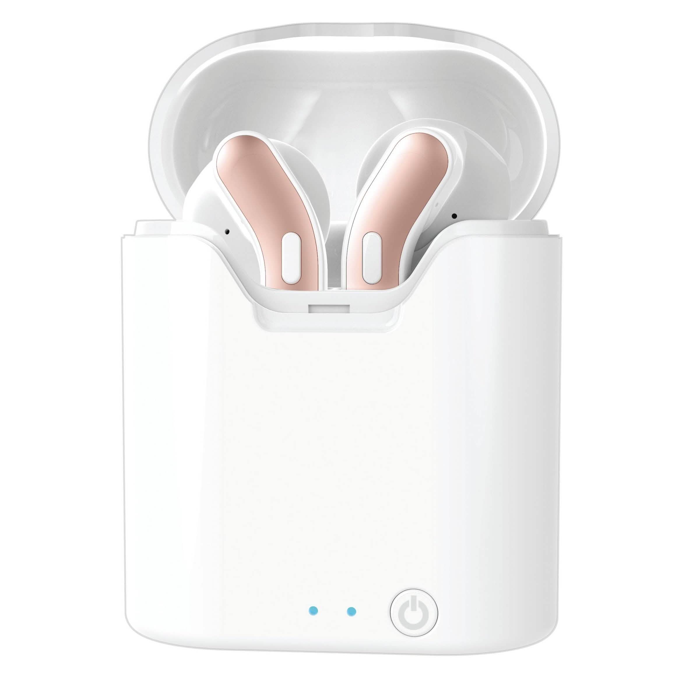 Sleek True Wireless Earbuds with Charging Case in soft pink at Dailysale