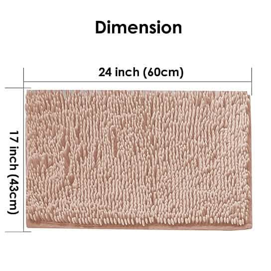 Slip-Resistant Shag Anna Chenille Soft Absorbent Bath Mat Bathroom Rug 17" x 24" Bath - DailySale