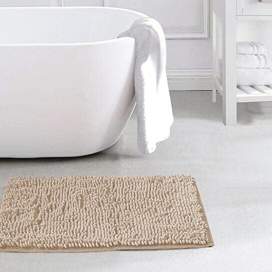 Slip-Resistant Shag Anna Chenille Soft Absorbent Bath Mat Bathroom Rug 17" x 24" Bath Linen - DailySale