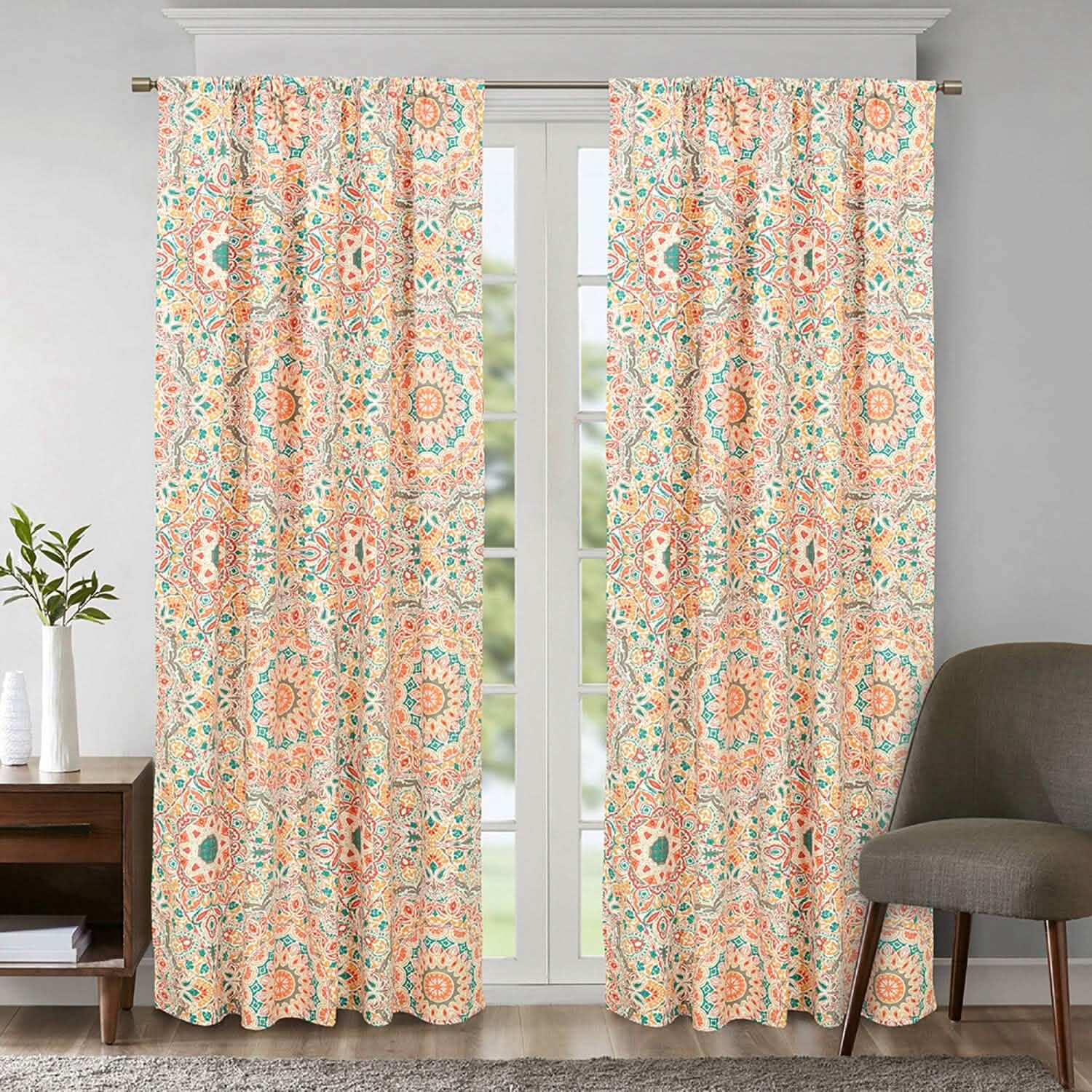 Sloane Street Cozumel Medallion Window Curtain Panel Pair Furniture & Decor - DailySale
