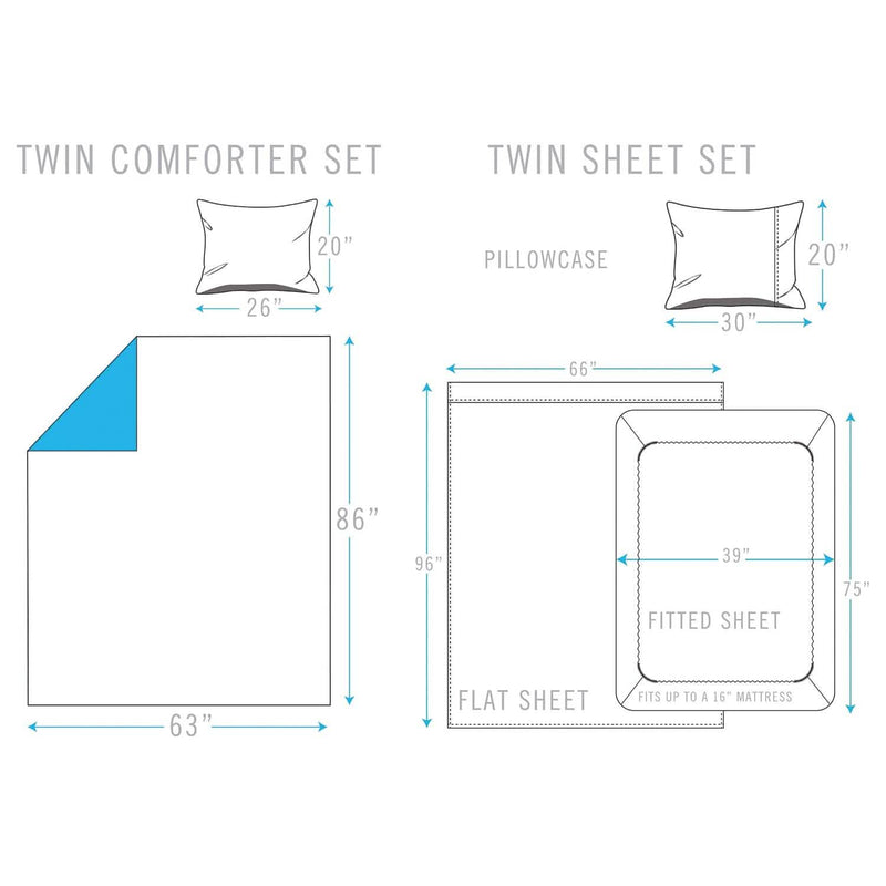 Sloane Street Ogee Bed in a Bag with Solid Reverse Comforter Bedding - DailySale