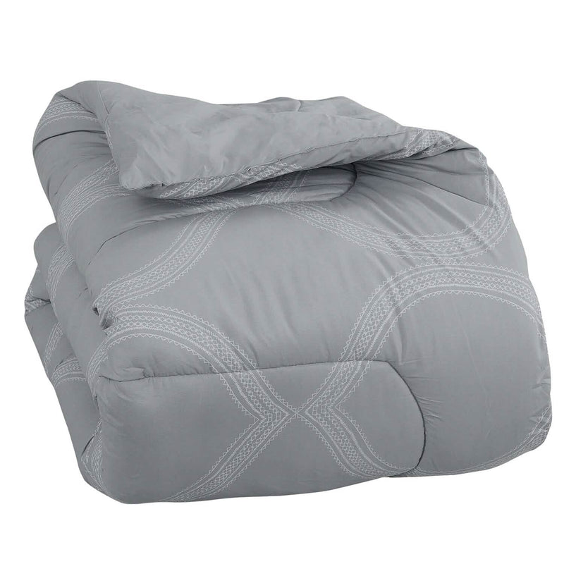 Sloane Street Ogee Bed in a Bag with Solid Reverse Comforter Bedding - DailySale