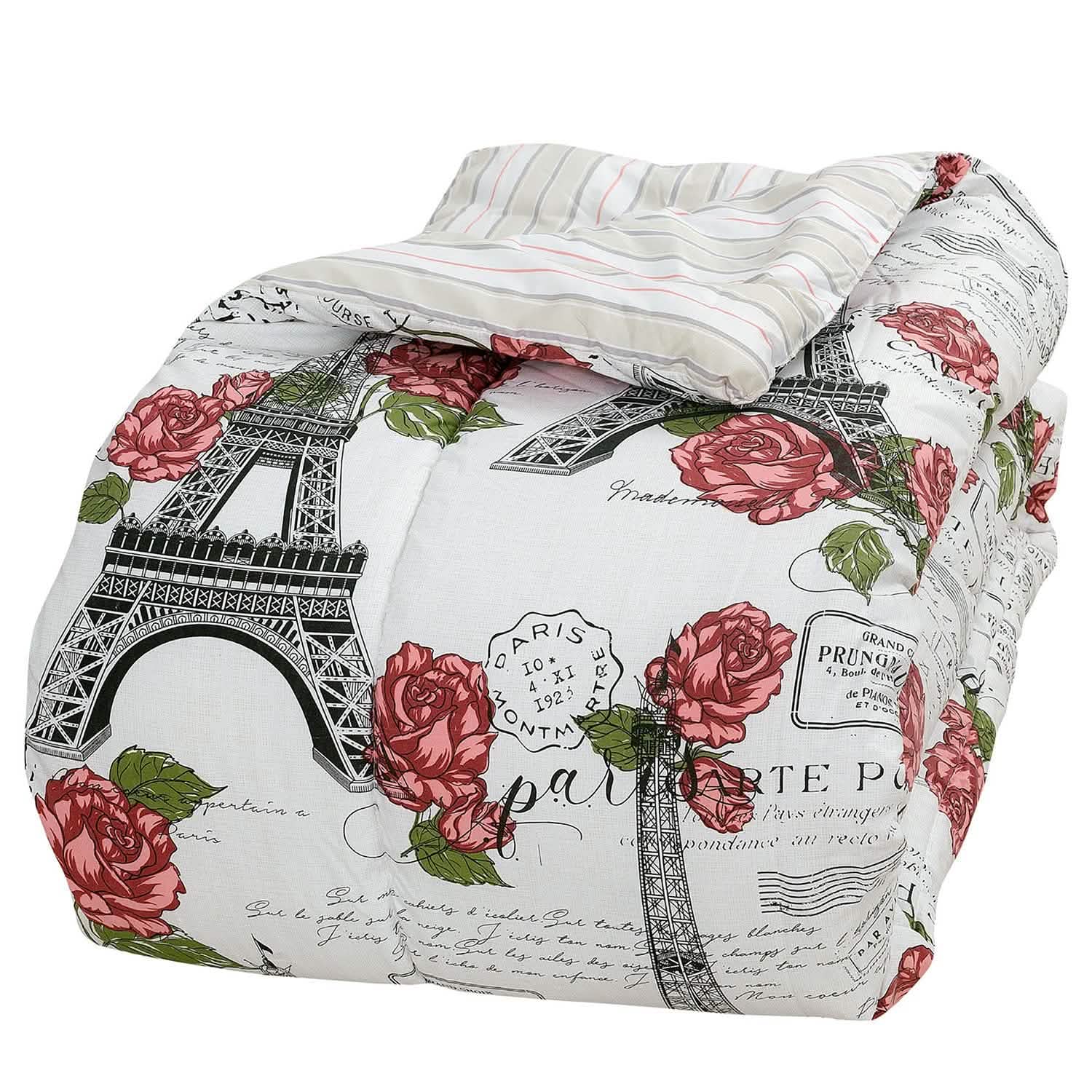 Sloane Street Paris Rose Eiffel Tower Reversible Bed in a Bag Bedding - DailySale